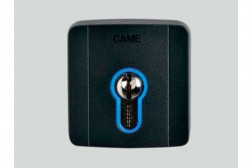 Came SELD1FDG ключ-выключатель накладной с цилиндром замка DIN и синей подсветкой (806SL-0050)