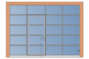 Секционные панорамные ворота AluPro 4000х3000